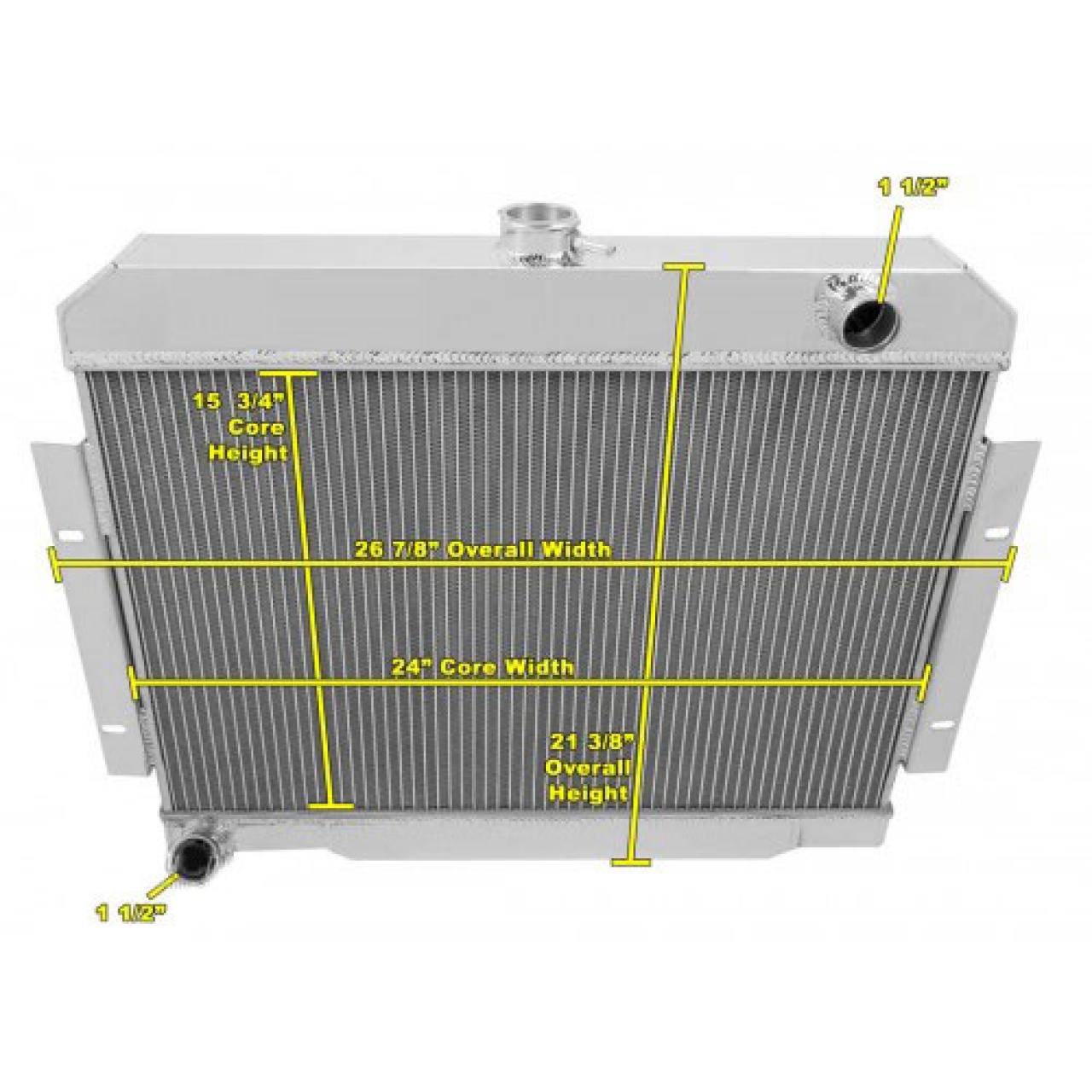 Replacement Aluminum 3 Core Radiator Assembly, Fits 1972-86 CJ5, CJ7 ...